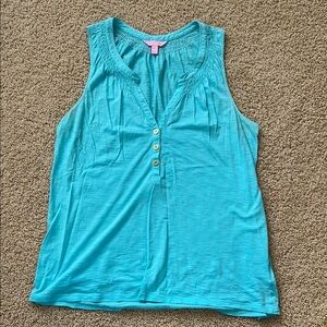 Lilly Pulitzer Blue Sleeveless Relaxed Tank Top